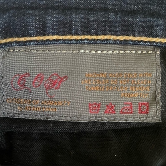 CITIZENS OF HUMANITY JEANS SIZE 31   DARK WASH WHISKERING - Picture 9 of 15